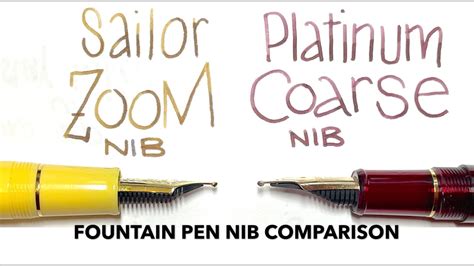 Fountain Pen Nib Comparison Sailor Zoom Vs Platinum Double Broad Coarse