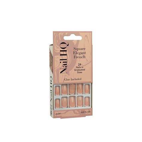 Buy Nail Hq Square Elegant French Tip Nails X24 · Nepal