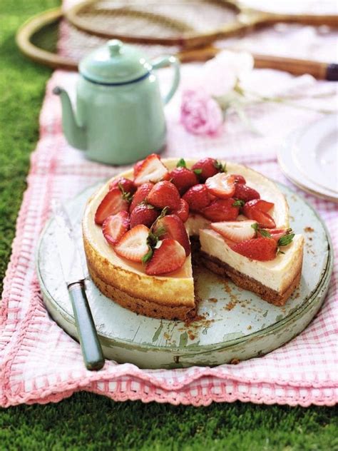 Strawberry And Vanilla Baked Cheesecake Recipe Delicious Magazine