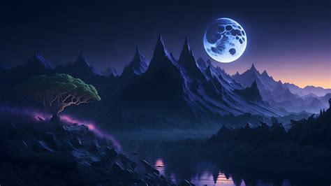 Wall Art Print | fantasy night lanscape wallpaper | Abposters.com