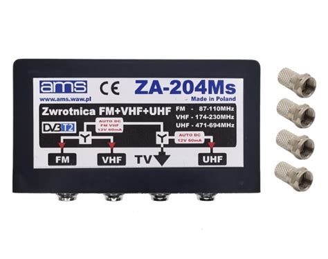 Zwrotnica antenowa AMS ZA 204Ms FM VHF UHF MUX8 ZŁ Sklep Opinie