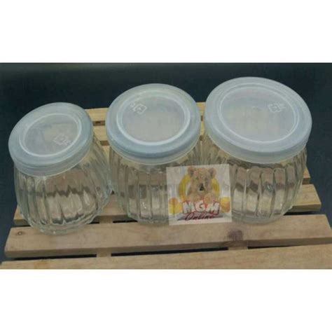 Jual Botol Jar Toples Kaca Garis Ml Puding Selai Susu Yoghurt