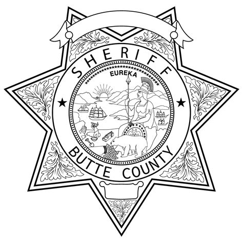 ArtStation - Butte County, California, Sheriff Badge Blank,outline ...