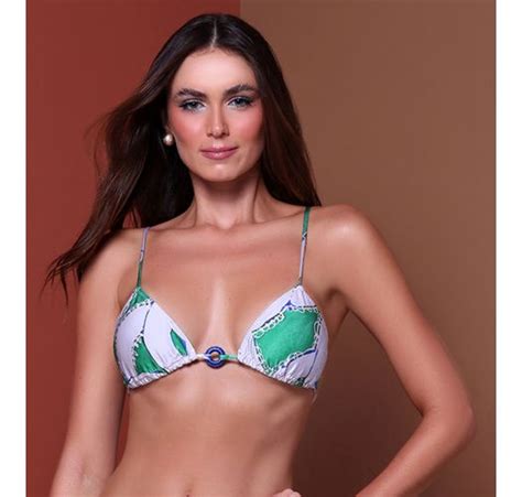 Partea De Sus Top Bikini Zig Zag Renda Marca Karla Vivian