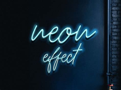 Free Neon Lettering Text Effect PSD