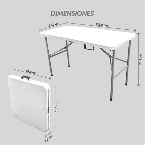 Top Living Mesa Plegable De 1 23 Metros Tipo Portafolio Para Jardin E