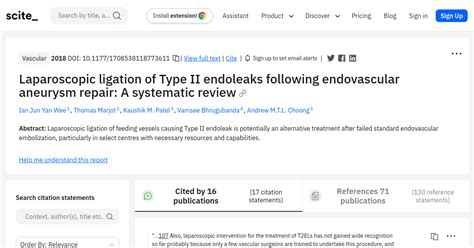 Laparoscopic Ligation Of Type Ii Endoleaks Following Endovascular