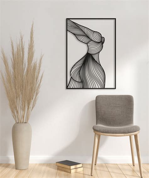 Naked Female Body Wall Art Nude Woman Metal Wall Art Feminist Wall Decor Minimalist Metal