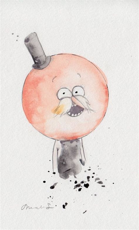 ORIGINAL PAINTING Pops Regular Show Fan Art 5x8 Inches Watercolor