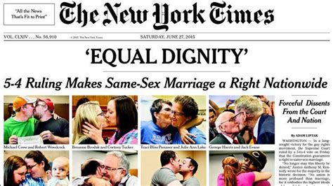 Los Medios De Estados Unidos Celebraron La Aprobación Del Matrimonio