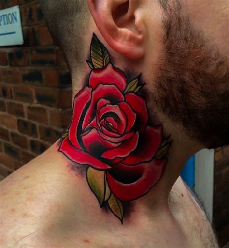 15 Beautiful Rose Neck Tattoos Rose Neck Tattoo Neck Tattoo Full Neck Tattoos