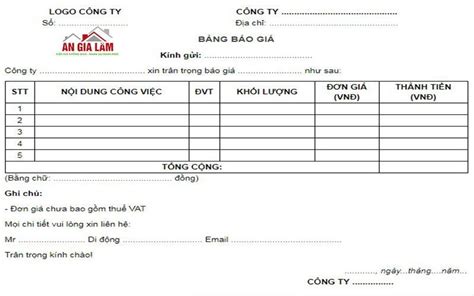 Mẫu báo giá đẹp - Bảng báo giá mẫu chuyên nghiệp mới nhất 2019