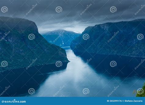 Beautiful View of the Aurland Fjord from Stegastein Lookout, Norway ...