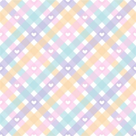 Gingham Plaids Con Corazones De Patrones Sin Fisuras Fondo De Vector De