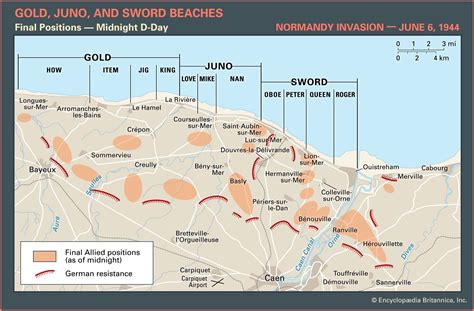 Normandy Beach Invasions Map