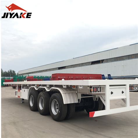 Vehicle Master 60ton Flatbed Trailer Tri Axle 3 Axle 40FT Container