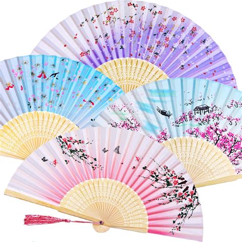 Amazon Zonon Pack Handheld Floral Folding Fans Hand Held Fans