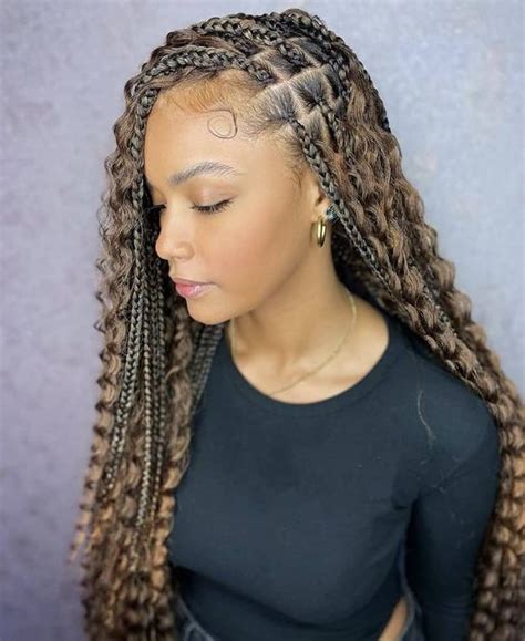 42 Beautiful Bohemian Box Braids Hairstyles For 2023 Happily Curly