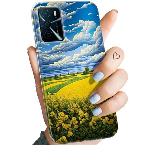 Etui Do Oppo A16 A16S Wzory Chmury Niebo Błękit Obudowa Pokrowiec