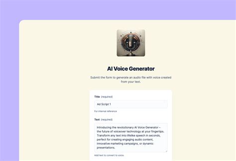 AI Voice Generator Template | Zapier Interfaces