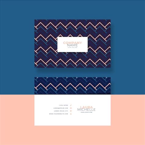 Free Vector Flat Geometric Horizontal Double Sided Business Card Template