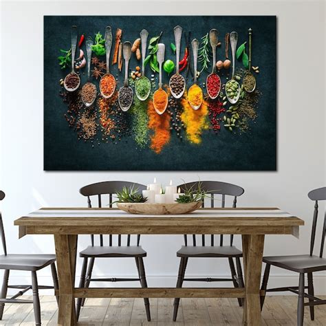 Kitchen Wall Spice Canvas Etsy