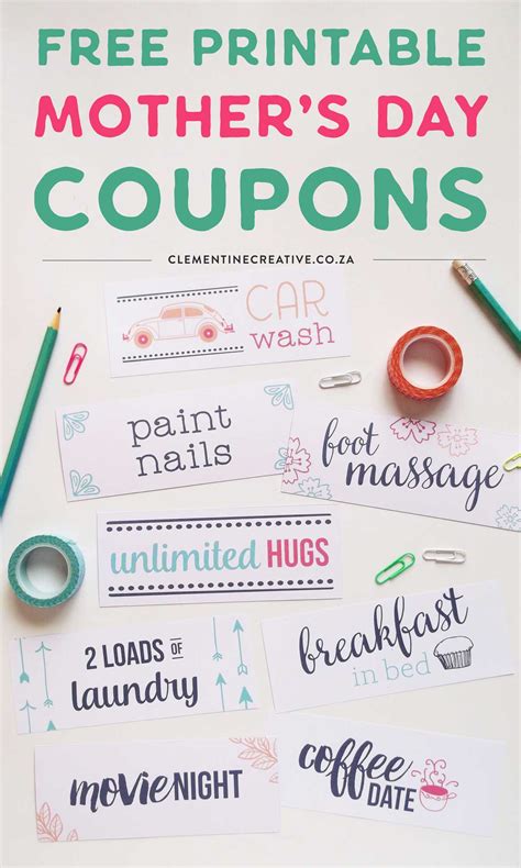 Free Printable Mothers Day Coupons To Make Moms Day