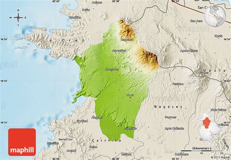 Physical Map Of Liberia Shaded Relief Outside