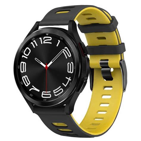 Twin Sport Armband Samsung Galaxy Watch 6 Classic 43mm Svart Gul