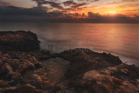 Rocky Beach At Sunset Stock Image Image Of Stone Evening 114117181