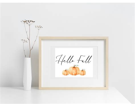 Hello Fall Pumpkin Print - Etsy