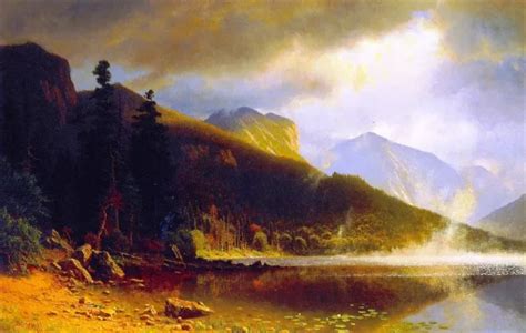 Echo Lake Franconia Mountains New Hampshire By Albert Bierstadt Oil