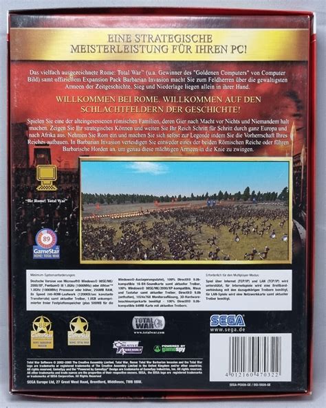 Rome Total War Gold Edition PC Big Box 5060004766642 EBay