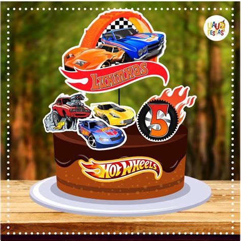 Topo De Bolo Personalizado Hot Wheels Shopee Brasil