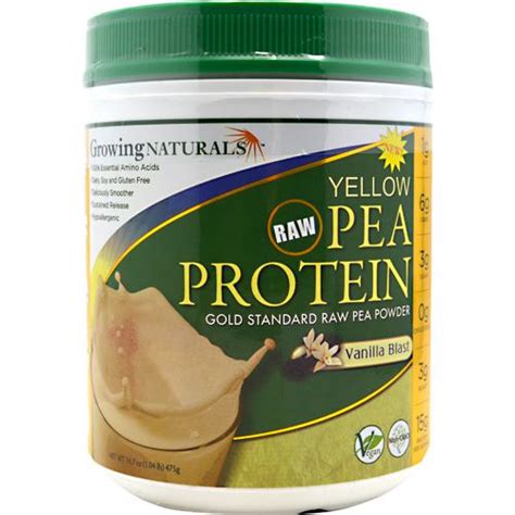 Yellow Pea Protein Vanilla Blast 16 Oz By Growing Naturals Shop