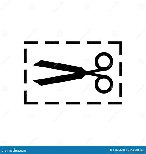 Scissor Sign Cut Here Stock Vector Illustration Of Cutter 144050388