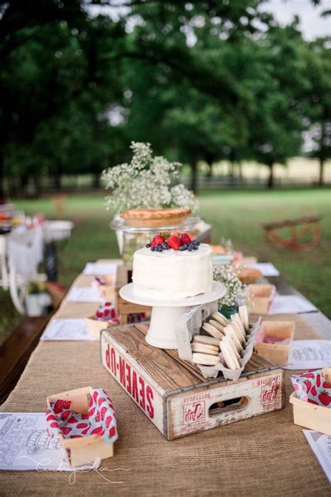 Cake Table From A Farmer S Market Birthday Party On Kara S Party Ideas