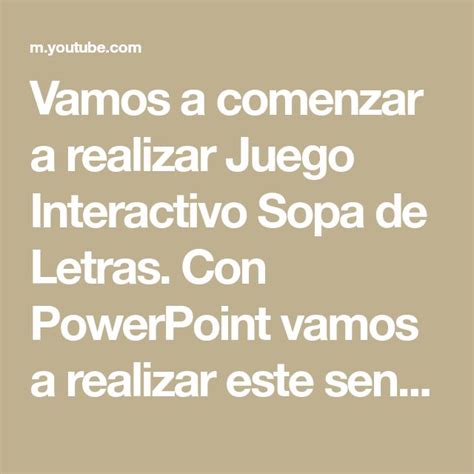 Vamos A Comenzar A Realizar Juego Interactivo Sopa De Letras Con