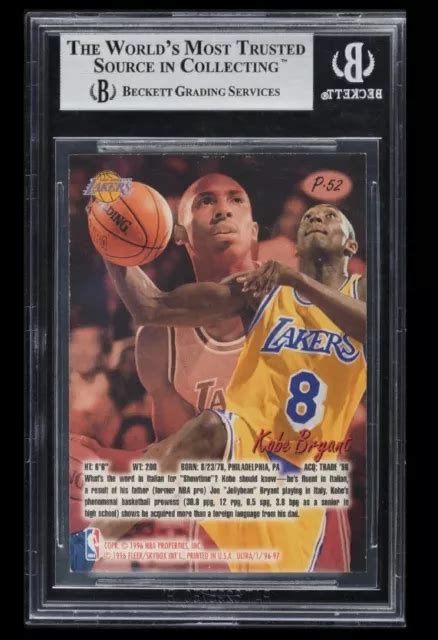 Fleer Ultra Platinum Medallion Recrue Kobe Bryant P Rc Bgs