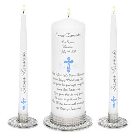 Personalized Baptism Candle Set Christening Candles Candles Etsy