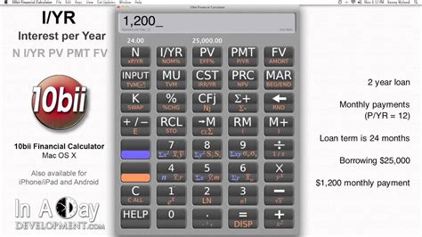 Financial Calculator Iyr Interest Per Year 10bii Mac Os X Youtube