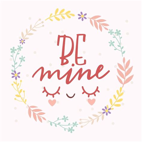 Premium Vector | Cute lettering be mine