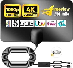 Deenor Upgraded TV Aerial Indoor 280 Miles Long Range Digital TV