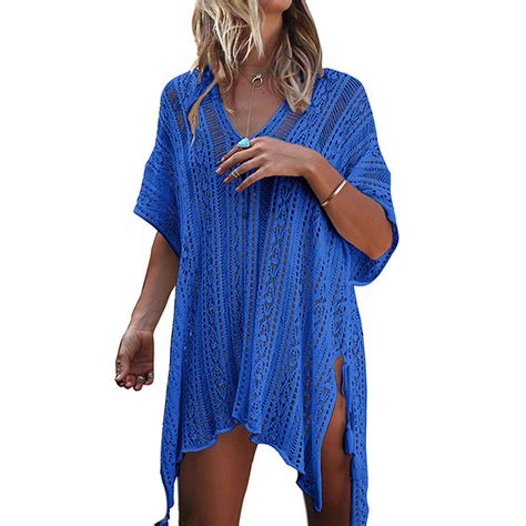 Women Lace Crochet Beachwear Dress Bikini Cover Up Summer Beach Bathing