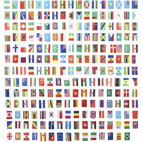 250-Piece International Flags - 200-Feet Small Country Flag Banner, 5.2 ...