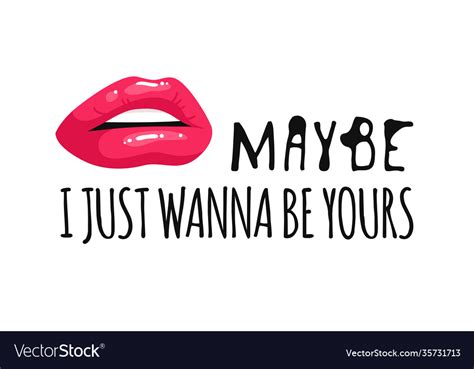 Sexy Female Lips With Red Lipstick And Text Vector Image