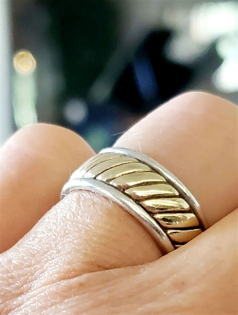 James Avery Retired Wide Fluted Band Kt Gold And St Gem