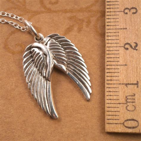 Sterling Silver Pair Of Angel Wings Necklace Silver Willow Jewellery