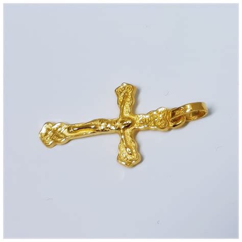 K Solid Gold Crucifix Cross Pendant Pure Gold Pc By Etsy