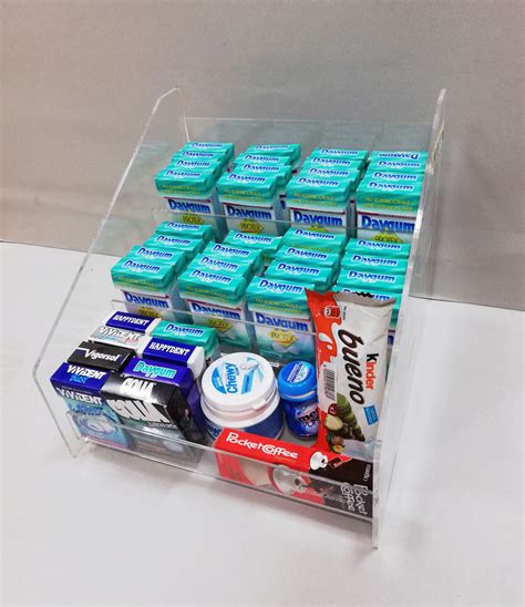 Espositore Da Banco In Plexiglass A 3 Piani Per Caramelle Snack